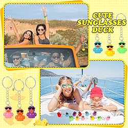 100 Pcs Duck Keychains Miniature Duck Party Favors