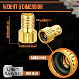 Mobi Lock 5 Pcs Brass Presta to Schrader Valve Adapters with Caps view 5