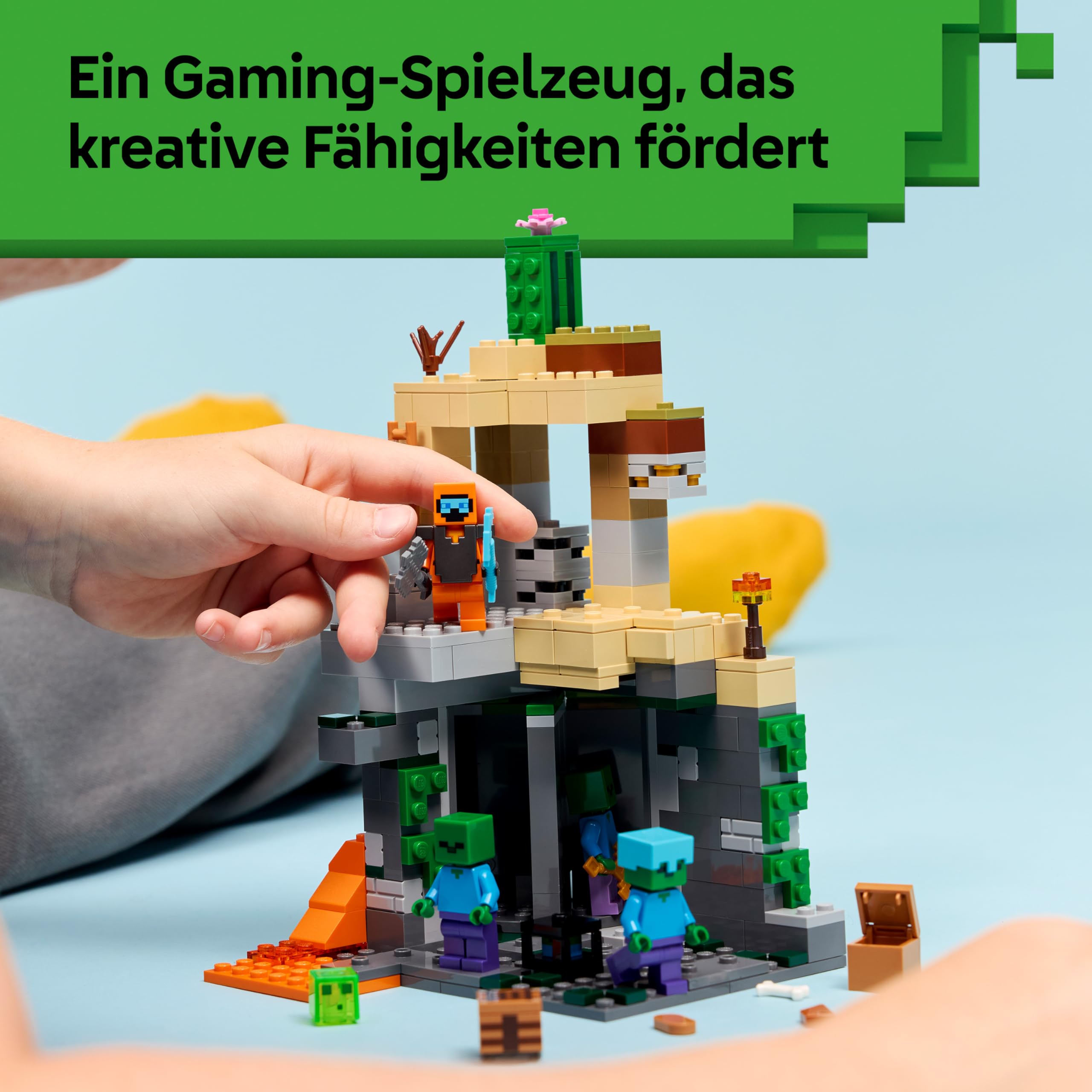 LEGO Minecraft Zombieverlies - Bauspielzeug für Rollenspiele - Minecraft-Spielset für Jungen und Mädchen ab 8 Jahren mit 3 Zombies, einem Krieger und Videospielzubehör - 21587 6