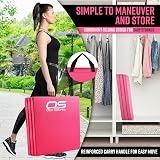 OZE SPORTS Gymnastic Tumble Exercise Mat 6FT Tri Folding Non Slip PU Pink view 4