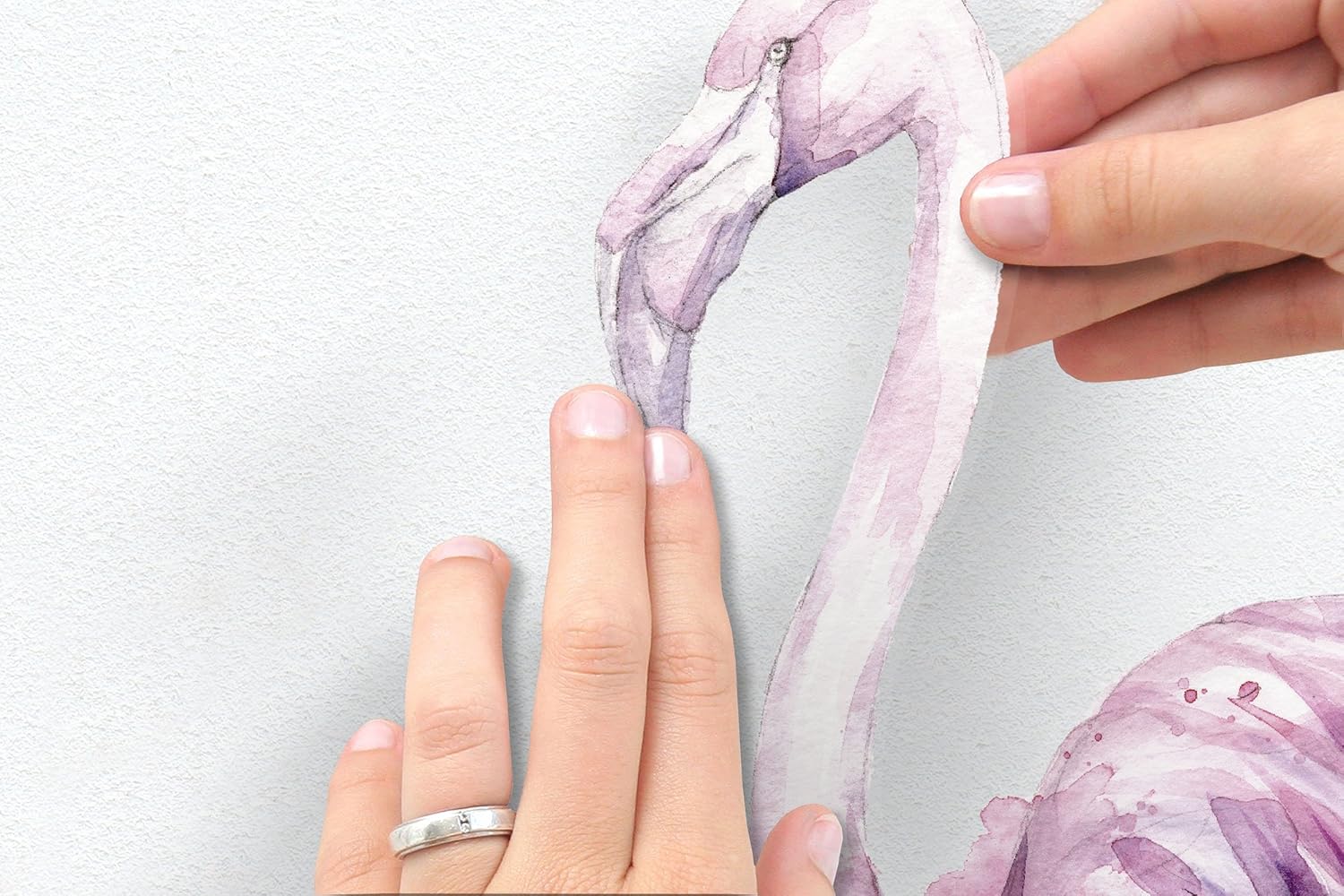 Komar 17057h Decorative Wall Sticker Flamingo Size 50 x 70 cm Width x Height 9 Pieces Removable and Repositionable Made in Germany Green/Pink - Image 4
