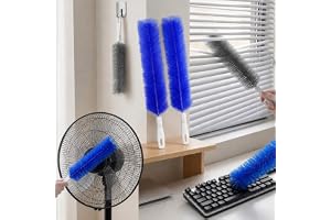 Bendable Microfiber Head, 2026 New Upgrade Bendable Dusting Brush for Electric and Blind, Washable Fan Cleaner Brush for Air