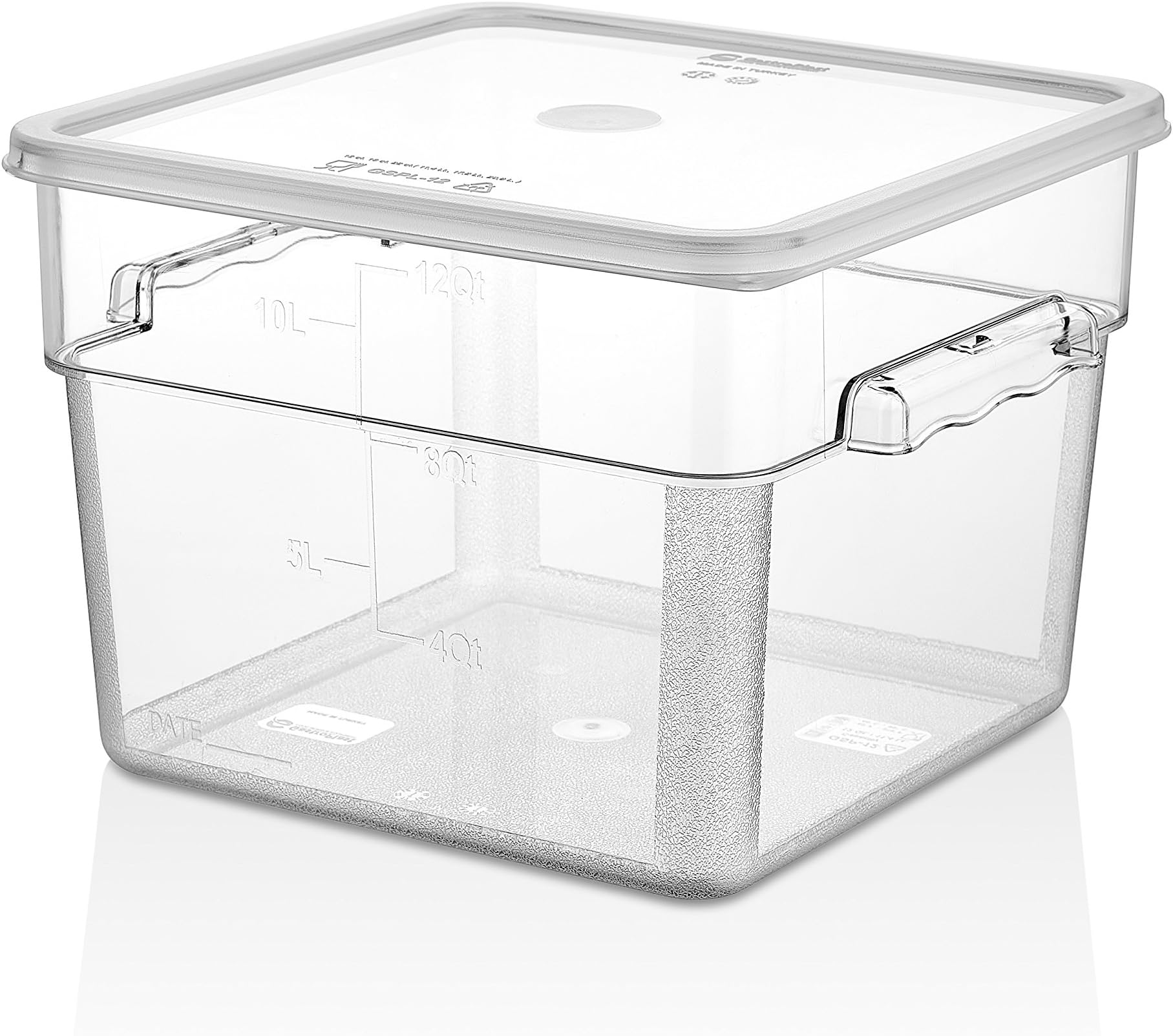TemoPlast Polycarbonate Square Storage Container 11.4 Litre / 12 Qt