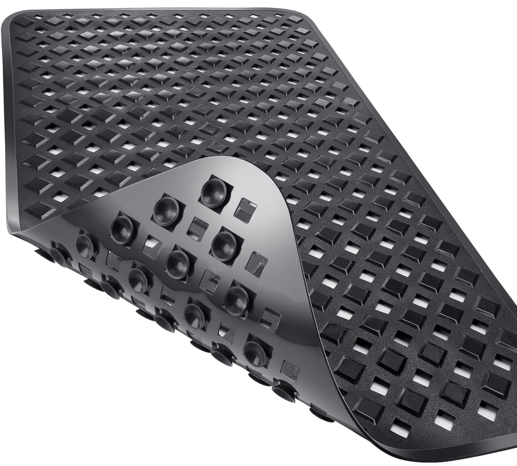 Yimobra Original Bath Tub and Shower Mat 70 X 40 cm, Non-Slip with Drain Holes, Suction Cups, Machine Washable, Phthalate Free, No Latex, No BPA, Black — image 1
