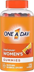One A Day Women’s VitaCraves Multivitamin Gummies, Supplement with Vitamins A, C, E, B6, B12, Calcium, and Vitamin D, 170 Count