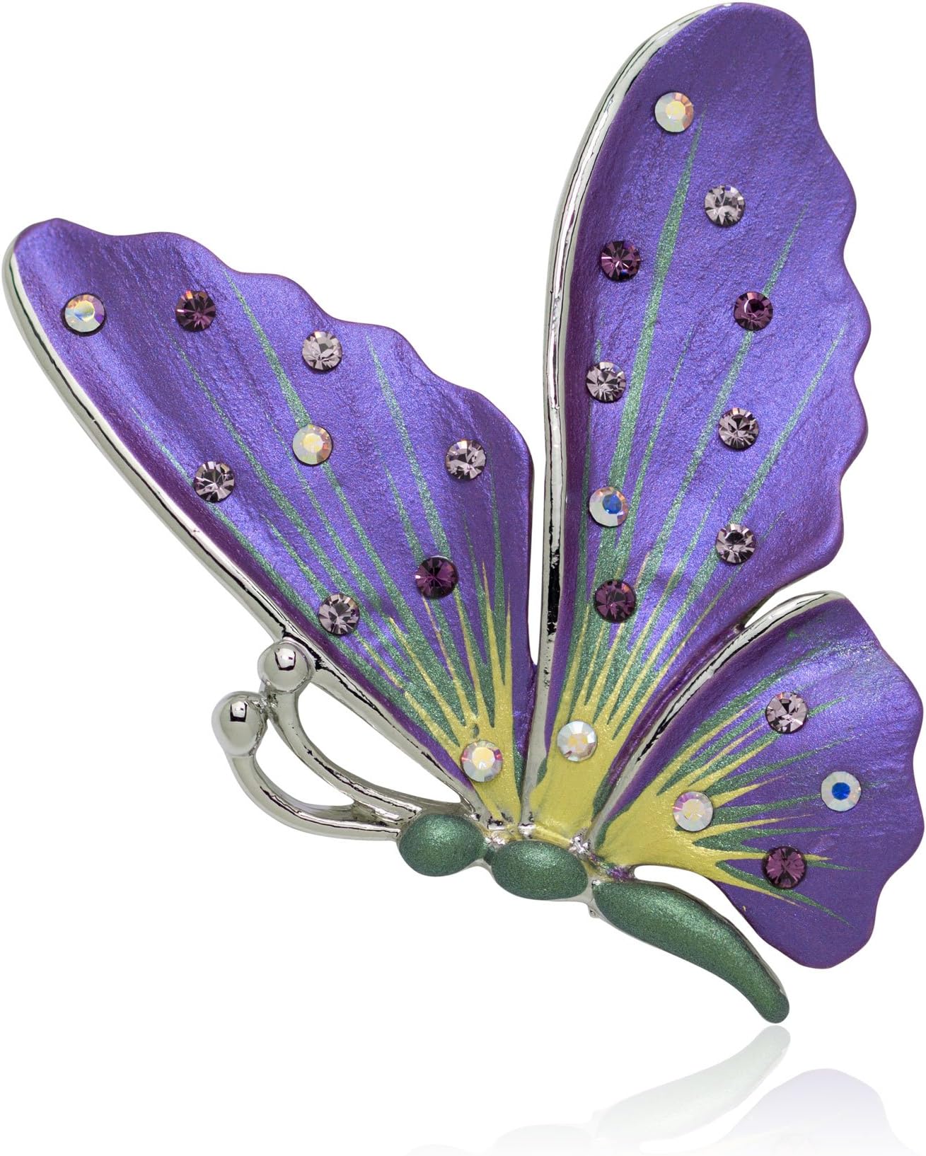 AkiannaHand Painted Swarovski Element Butterfly Brooch Pin
