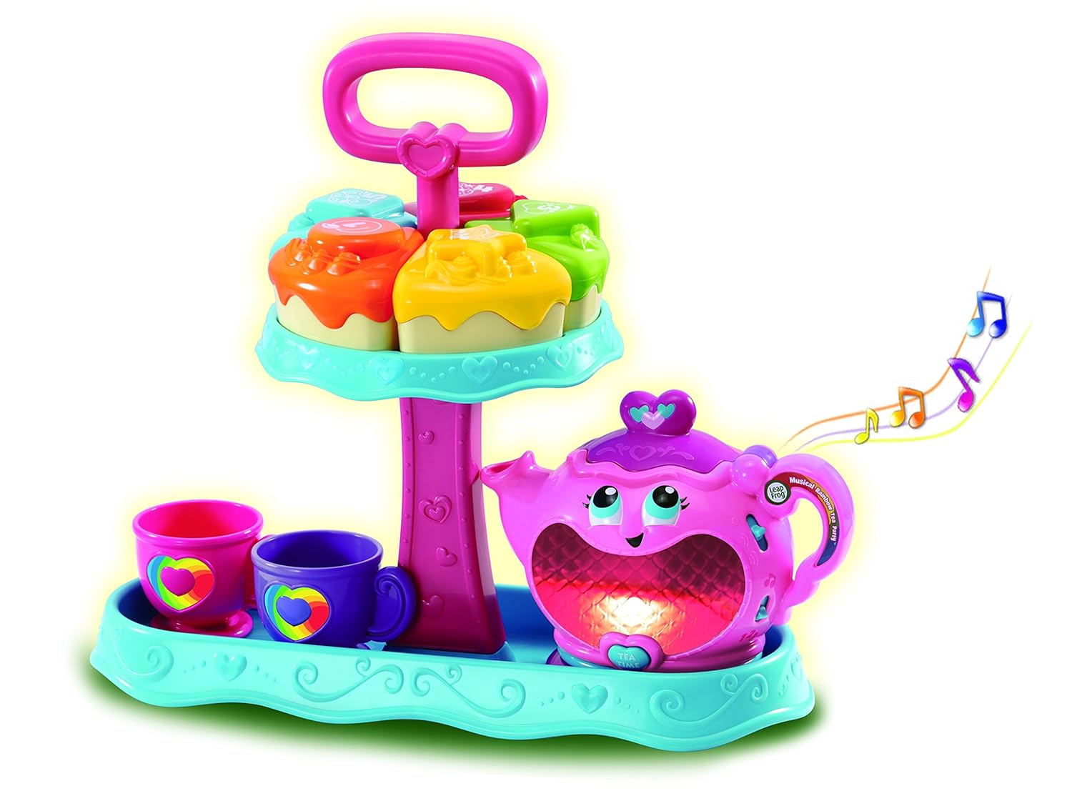 LeapFrog 603203 Musical Rainbow Party Learning Toy, Pretend Play Educational Tea Set for