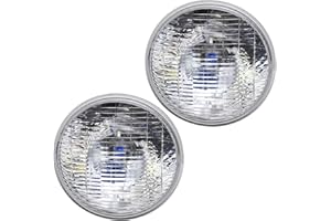 FIQAPJ A Pair of H4002 Super Vision Crystal Headlight, Halogen Sealed Beam Headlight, (5"" ROUND, 166MM) (110/130W), Replaces