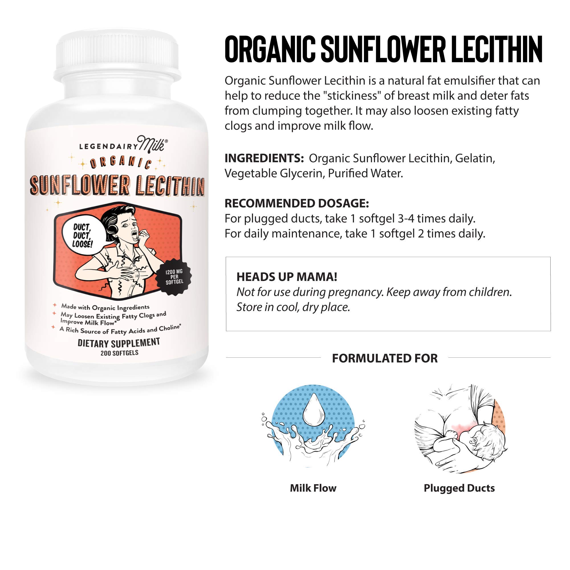 Legendairy Milk® Sunflower Lecithin, 1200mg of Organic Sunflower