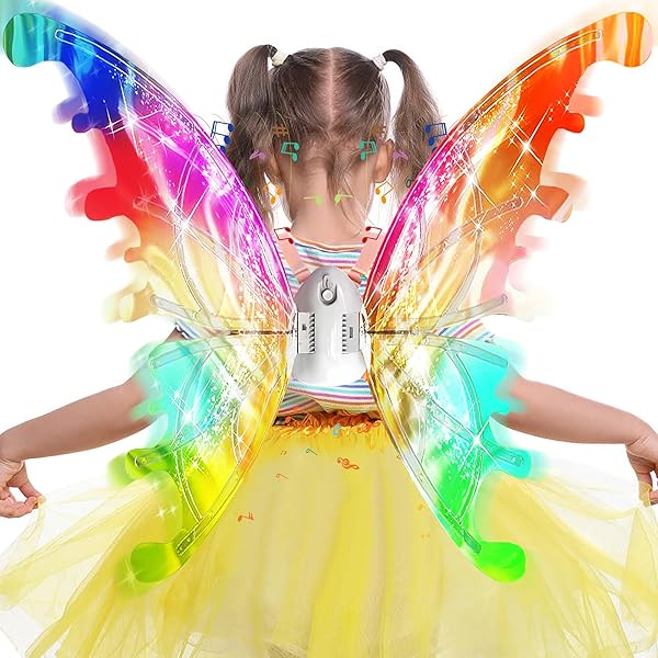 thumbnail image 2 of Girls Fairy Costume Set With LED Butterfly Wings - Tutu, Wand & Headband For Ages 3-8 2 of 12