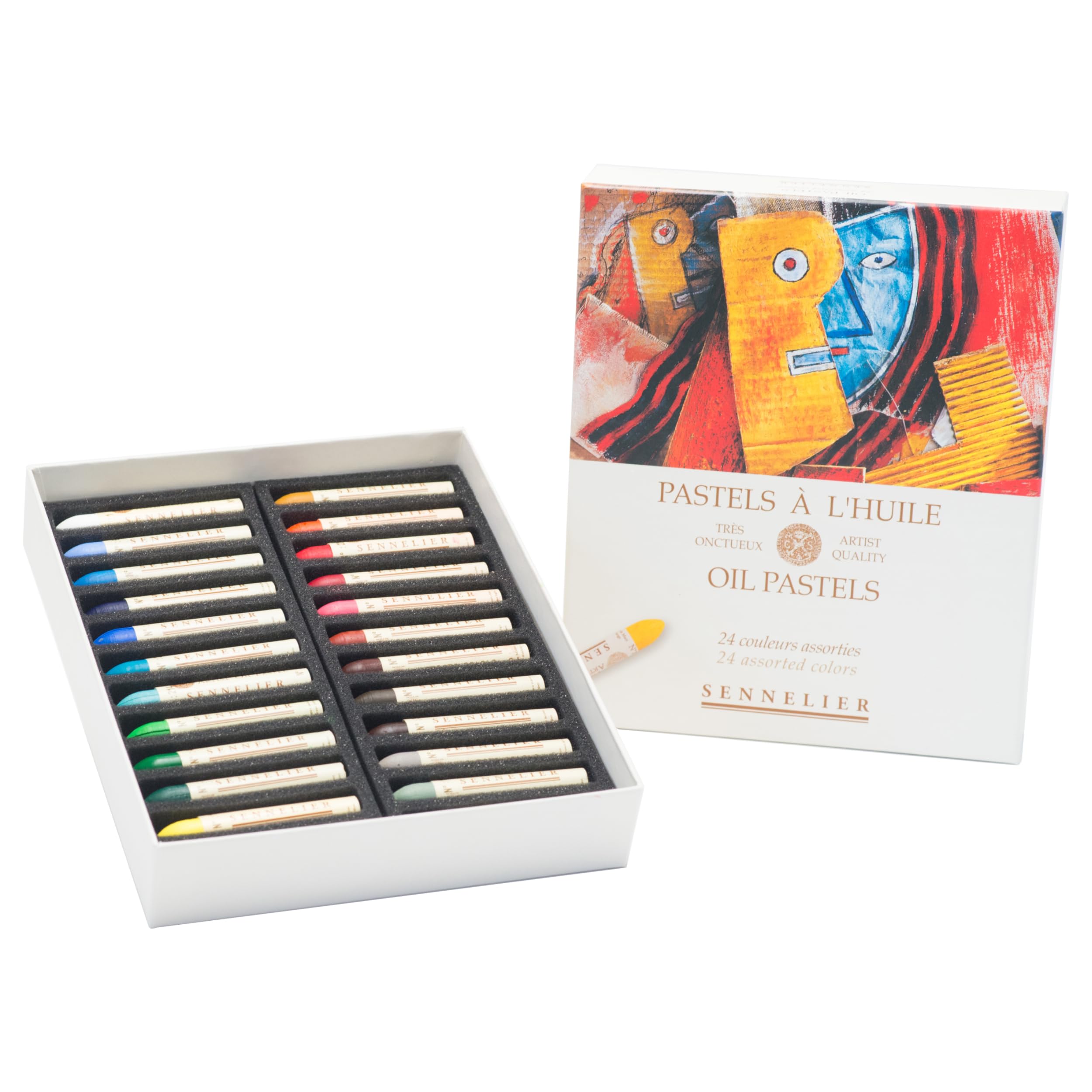 Sennelier Oil Pastels Assorted PKG, Pigment, 24 Count (Pack of 1)