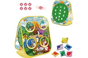 RABOSKY 2-in-1 Outdoor Toss Game Toys for Toddler with Fruit Bean Bags & Sticky Balls, Cool 2 3 4 5 Year Old Boys Girls Birthday Gifts, Fun Cornhole Game Set for Kids Sports Outdoor Play