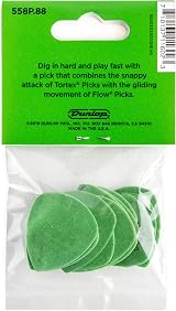 Dunlop Tortex Flow Picks Standard .88 mm Green Set of 12 view 5