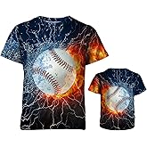 Acoweno 3D Graphic T Shirts for Boys Girls Kids, Casual Crewneck Short Sleeve Tops Tees for Teens 6-16 Years