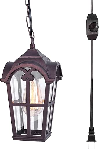 Stepeak Plug-in Outdoor Pendant Light, Dimmable Hanging ...