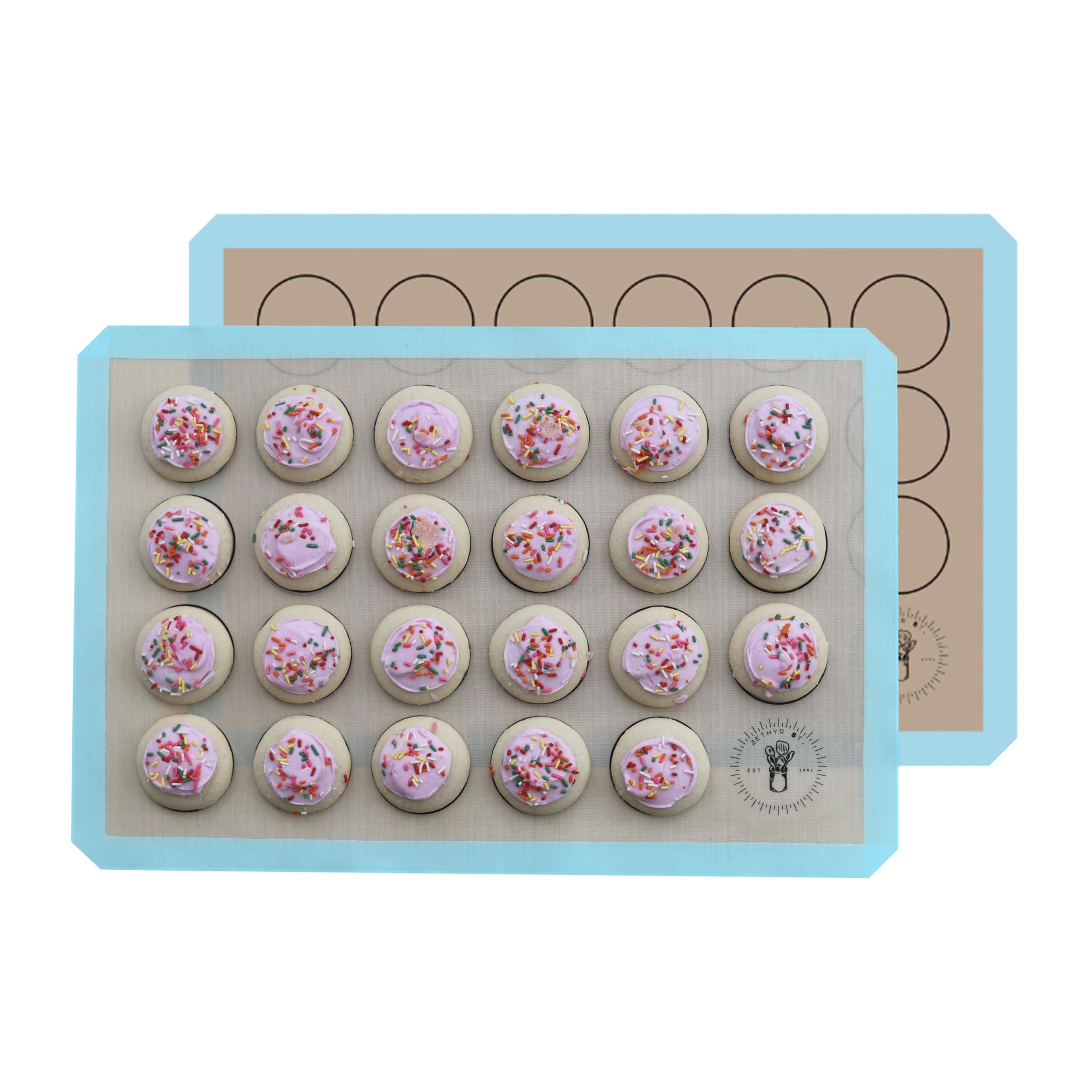 Photo 1 of Silicone Baking Mats For Cookies, Full Size Baking Sheet Liners, Pack Of 2, 17 X 25 Inch, Non-Stick, Baking Mats Silcone, Perfect For Baking Macarons Cookies And Cakes