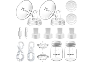 DIFKING Pump Parts Compatible with Spectra S2 S1 9 Plus SG for Spectra Breast Pump Parts Replacement Kit Accessory 22mm Flange Duckbill Valve Tubing Bottle Connector Backflow Protector