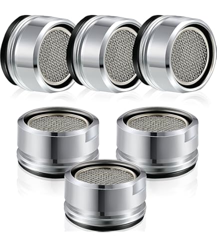 thumbnail image 2 of Juvielich 13/16" Faucet Aerator Kit - 5 Pack, 20mm Female Thread, Sink Water Flow Restrictor & Filter With Gaskets, Copper 2 of 14