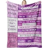 Calibron Grandma Gifts from Granddaughter, Valentines Day Gifts for Grandma from Grandkids Soft Fleece Blanket, Grandmother Birthday Gift from Granddaughter Throw Blanket 60x50inch