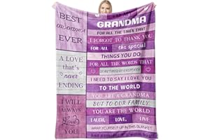CALIBRON Grandma Gifts from Grandkids, Mothers Day Birthday Gift for Grandma Soft Fleece Blanket, Grandmother Birthday Gifts from Granddaughter, Mothers Day Grandmother Gift Throw Blanket 60x50inch