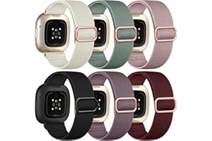 Ouwegaga Compatible with Fitbit Sense 2 Bands for Women/Versa 4/Versa 3/Sense Bands, Adjustable Stretchy Nylon Solo Loop Sport Strap Compatible with Fitbit Sense 2/Versa 4/Versa 3/Sense Smartwatch