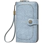 TFKGS Wallet for Women RFID Blocking Leather Large Capacity Card Holder Ladies Phone Clutch Travel Long Purse Wristlet | RFID Blocking, Leather, Large Capacity, Ladies, Travel