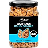 Honey Roasted Cashews - 32 oz Reusable Container | Gourmet Nuts Coated with Sweet &amp; Natural Honey | Roasted to Perfection | Healthy Everyday Snack | Vegan | Kosher | Hand-Picked | Sweet &amp; Crunchy