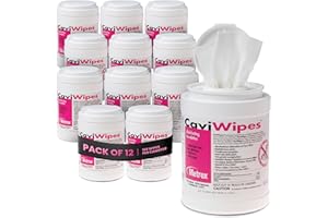 METREX CaviWipes Disinfectant Wipes – Surface Disinfecting Wipes for Professional Cleaning in Healthcare & Laboratory Settings – 160 Count per Canister, 12 Canisters/Case