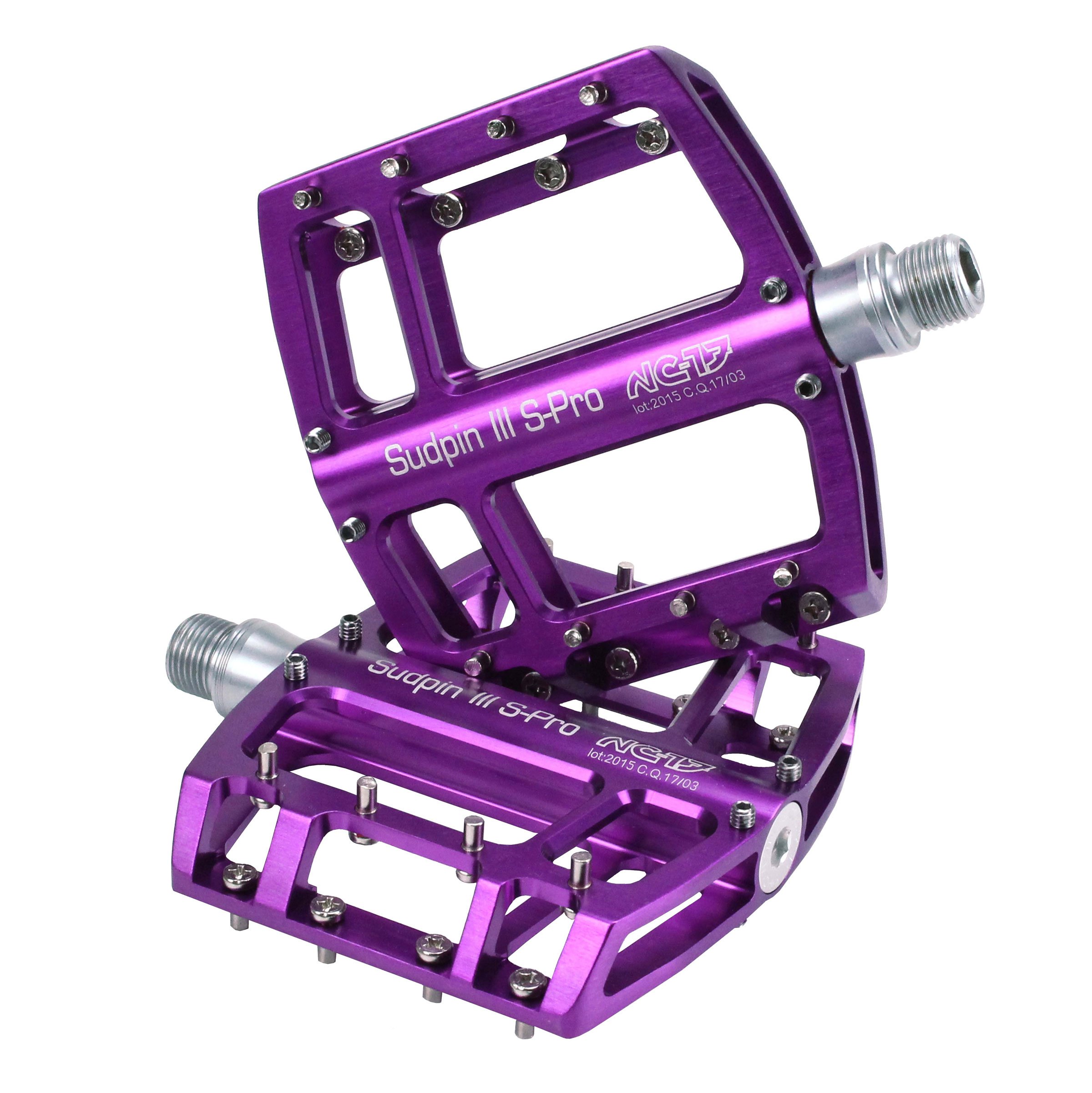 NC 17 Sudpin III S-Pro Aluminum Platform Pedals / Bicycle pedals MTB and BMX / optimized for Dirt and Freeride style / reduced height on 15 mm