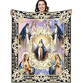 Bozidol Virgin Mary Blanket Christian Gifts for Women 50"X60", The Immaculate Heart of Mary Throw Blanket, Religious Prayer Church Catholic Gifts for Birthday Christmas Mothers Day