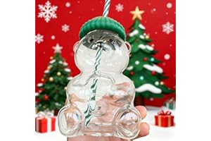 Honey Bear Straw Cup Baby Glass Straws Cute Mug Glassware Christmas Coffee Cups Mugs Teddy with Cocktail Glasses 20 Oz