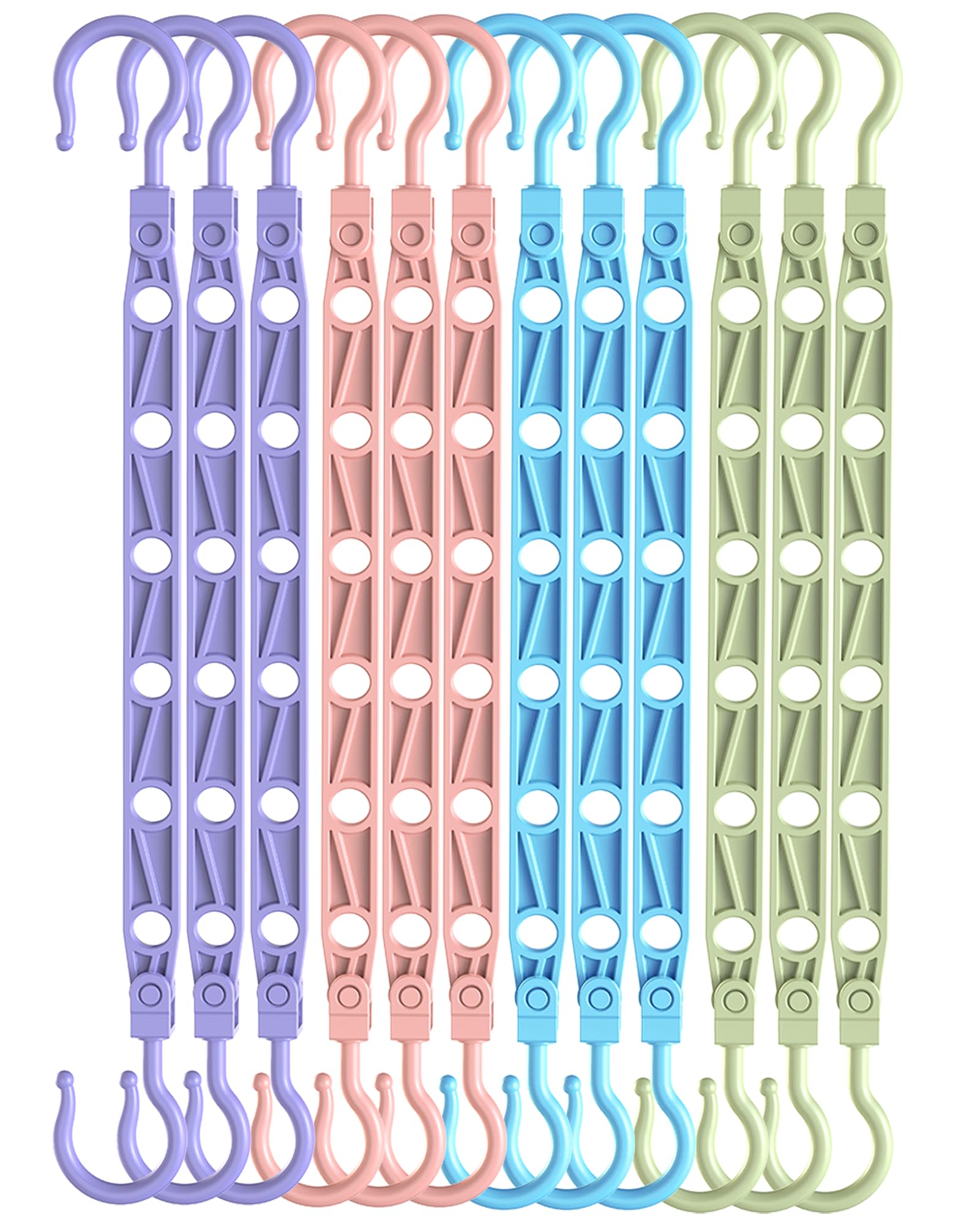 Photo 1 of Latoxcaa Space Saving Hangers for Clothes, 12 Pack Magic Hangers with 6 Holes and 360° Swivel Hook, Hanger Hooks Space Saver for Closet Organizers and Storage, Dorm Room Essentials for Girls, Colorful