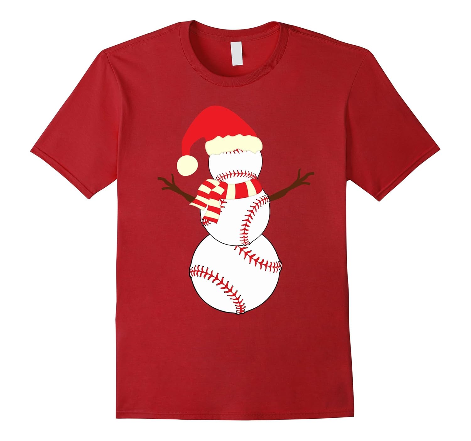 Funny Christmas Holiday Baseball Santa Snowman T-Shirt-ANZ