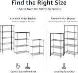 Amazon Basics 4-Shelf Narrow Storage Unit Steel Black 360 kg Capacity 4 Shelves view 5
