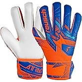 Reusch Attrakt Starter Goalie Gloves, Soccer Goalkeeper Gloves Breathable, Flexible & Durable Adult Unisex Orange & Blue
