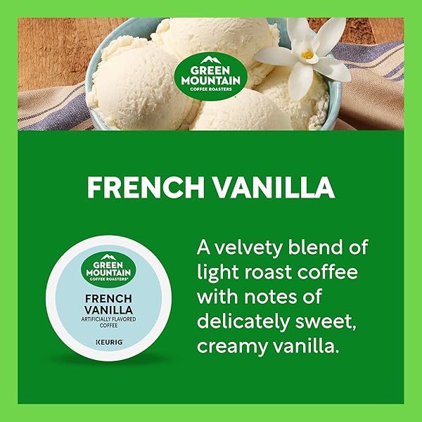 GREEN MOUNTAIN COFFEE ROASTERS FRENCH VANILLA COFFEE, KEURIG SINGLE-SERVE K-CUP PODS, LIGHT ROAST, 32 COUNT