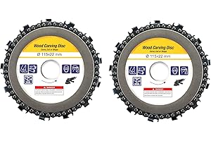 BlueNatHxRPR 4.5"/115mm Chainsaw Grinder Wheel Grinder Wood Carving Disc Wood Carving Disc 7/8" Arbor 13 Teeth 2 Pack