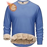 MAGCOMSEN Men's Sweatshirt Crewneck Thermal Sherpa Lined Sweatshirts Warm Winter Casual Tops