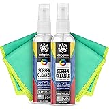 Calyptus Screen Cleaner Mobile Kit | 8 Ounces + 4 Screen Cloths | Plant Based and USA Made | Unscented and Alcohol Free | Com