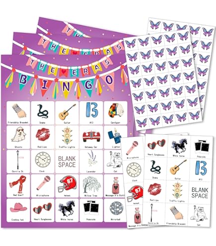 KFNER Garden Tea Party Bingo Game Card - 24 Players Bingo Games Set