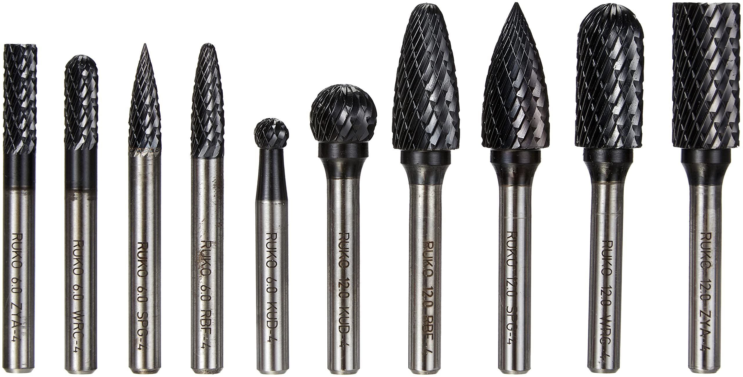 Ruko 116002TC Cardbite Metal Grinding Bits 10-Piece Set TiCN