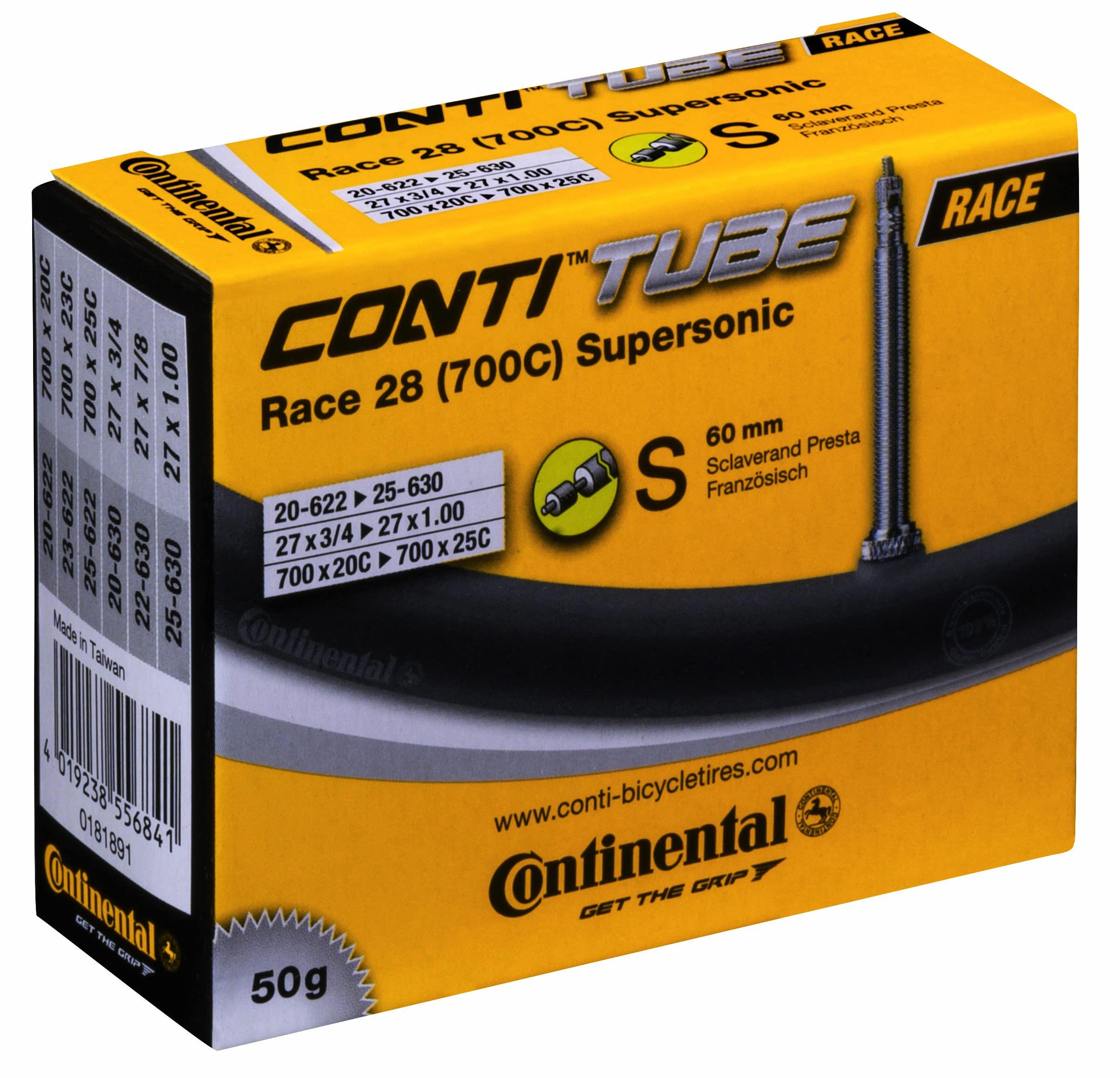Continental Men's 181891 Inner Tube, Other, [20-622->25-630]