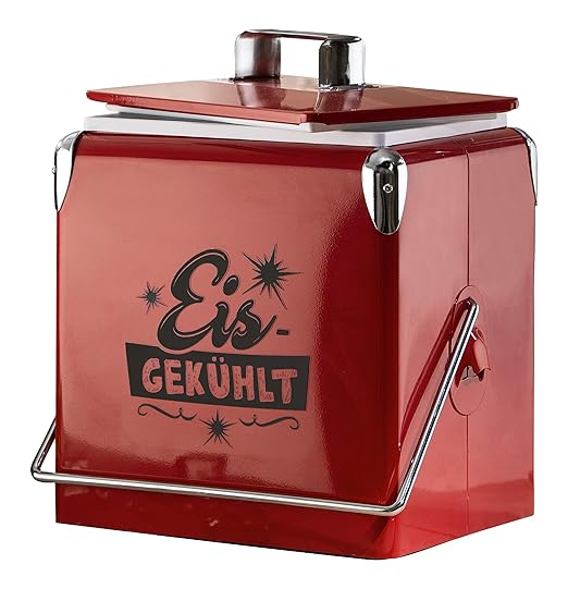 Gilde - Nevera portátil (Metal, 13 L, 36 x 32 x 23 cm), Color Rojo ...