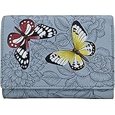 Anna by Anuschka Women's Hand-Painted Genuine Leather Ladies Three Fold Wallet