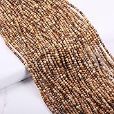 155pcs 2mm Natural Brown Picture Jasper Stone Loose Round Beads Gemstone Smooth Samll Spacer Beads for jewerly Making Bracelet Necklace