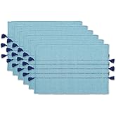 DII Seashore Collection Beach House Décor, Placemat Set, 13x19, Thera Blue Stripe, 6 Piece