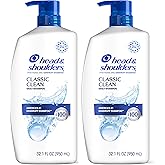 Head & Shoulders Classic Clean Dandruff Shampoo, Anti-Dandruff Treatment, 100% Flake-Free Protection, Light Fresh Scent, 72-H