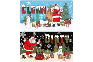 MENIFEND Christmas Dishwasher Magnet Clean Dirty Sign, Double-Sided Christmas Santa Clean/Dirty Magnet for Dishwashers, Holiday Home and Kitchen Magnetic Accessories
