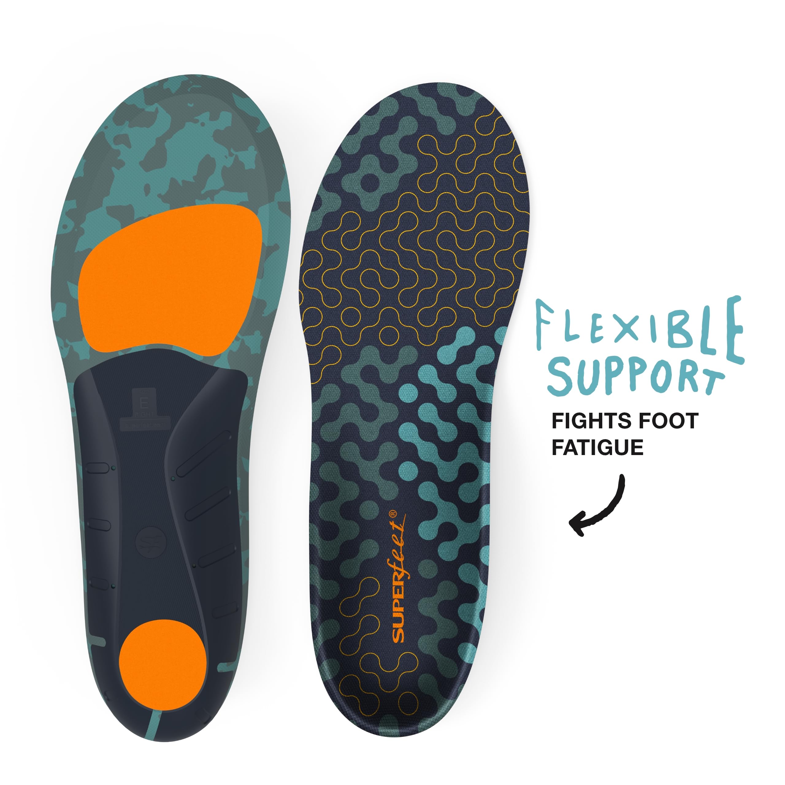 Superfeet Run Cushion High Arch Insoles - High Arch Support - Trim-to-Fit Inserts for Running Shoes - Professional Grade - 9.5-11 Men / 10.5-12 Women