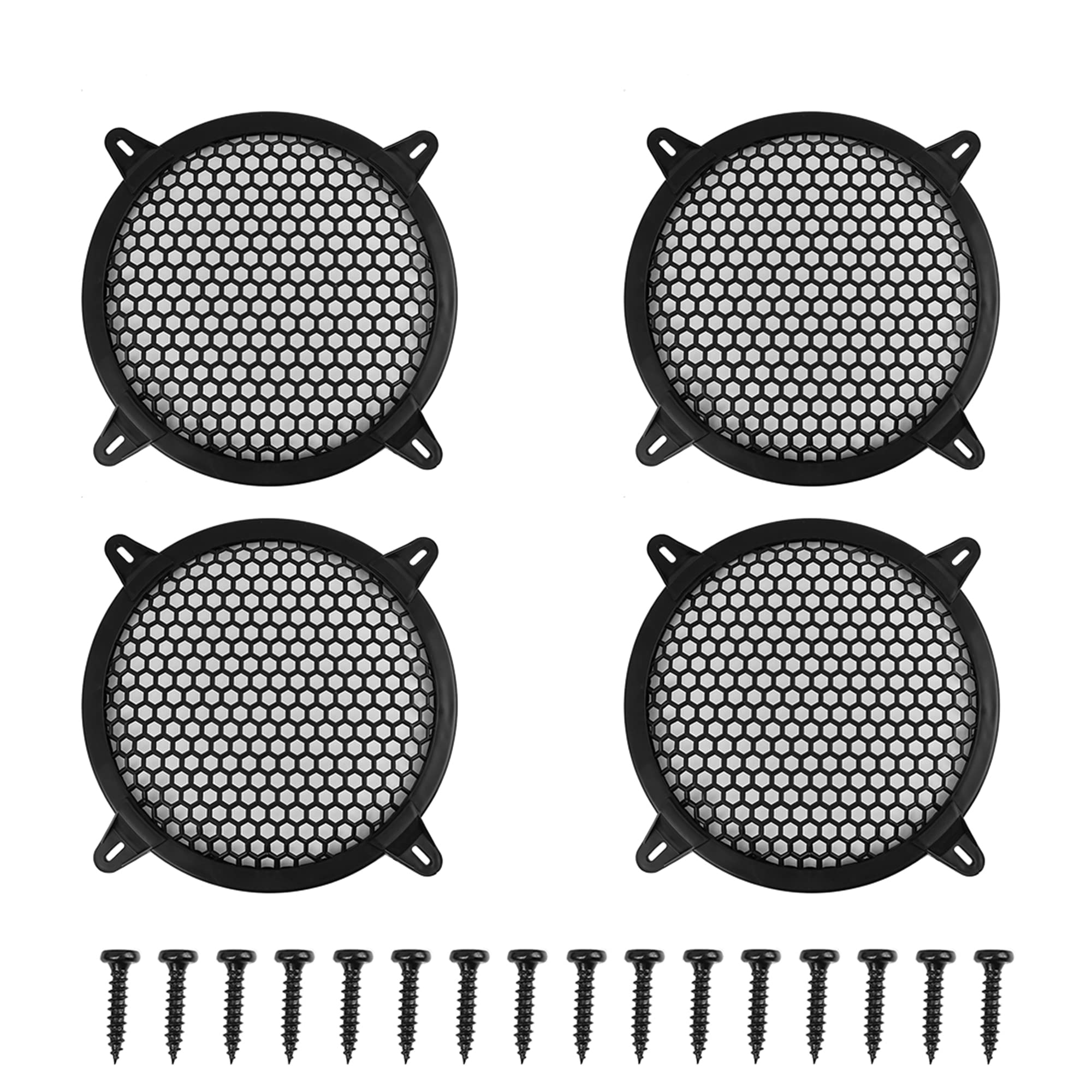 X AUTOHAUX 4pcs Grill Cover 8" Mesh Protector Car Speaker Cover Subwoofer Grill
